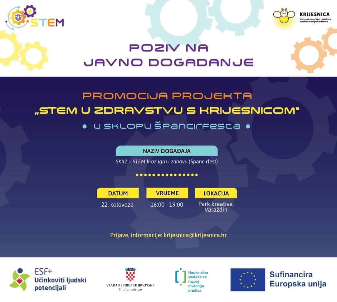 Najava STEM događaja u Varaždinu 22. kolovoza.